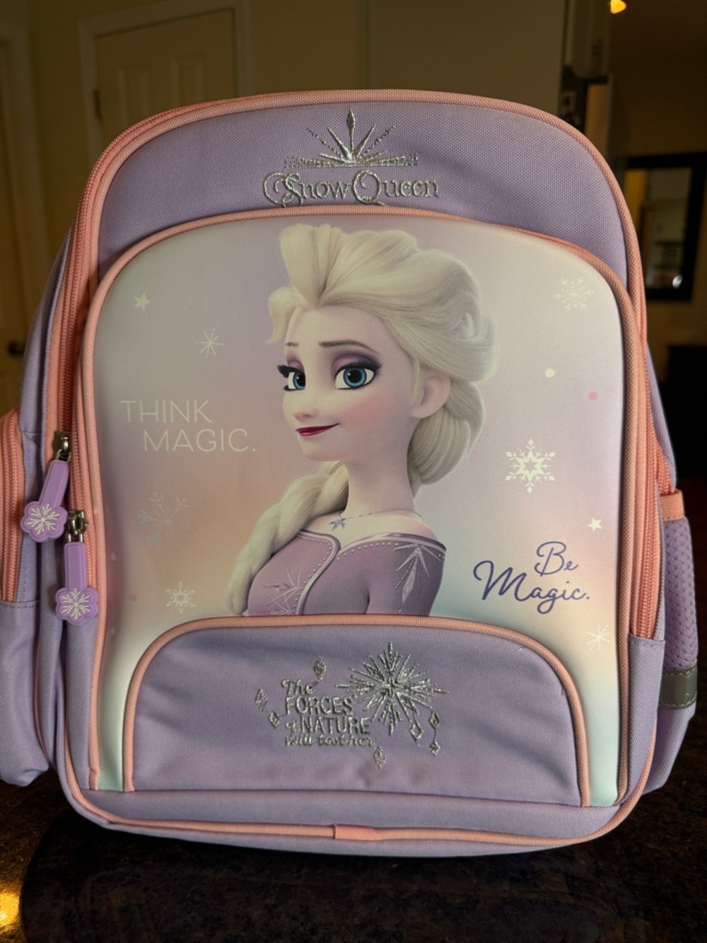 Disney Frozen Snow Queen Elsa Kids Backpack - Pink & Lavender